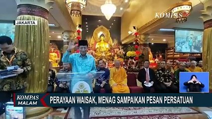 Hadiri Perayaan Waisak, Menag Nasaruddin Umar Sampaikan Pesan Persatuan