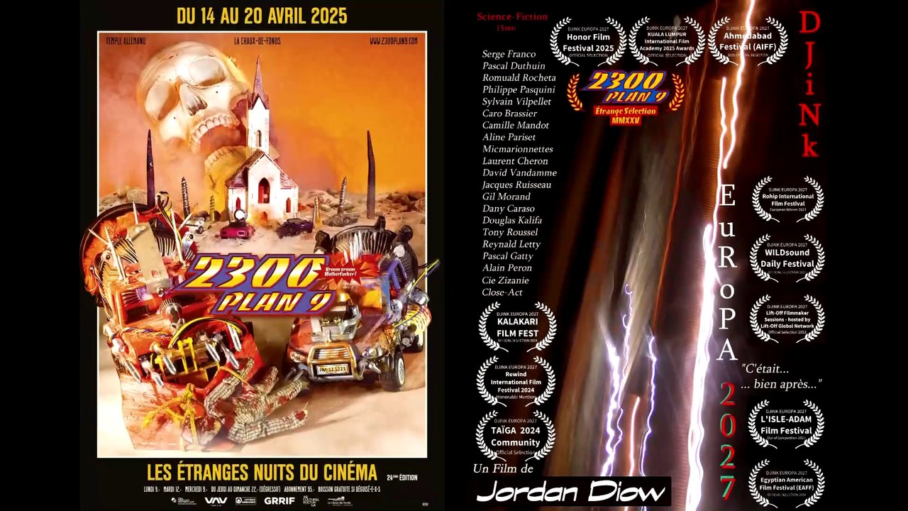 2300 PLAN 9, LES ETRANGES NUITS DU CINEMA, LA NUIT DES COURTS-MAIS-TRASH, FESTIVAL 2025, LA CHAUX-DE-FONDS, TEMPLE ALLEMAND, JURA SUISSE, CANTON DE NEUCHATEL, SUISSE, SWISS, SWITZERLAND, SHORT MOVIES SHORT FILMS COURT-METRAGES, MANU MOSER MAXENCE TASSERIT