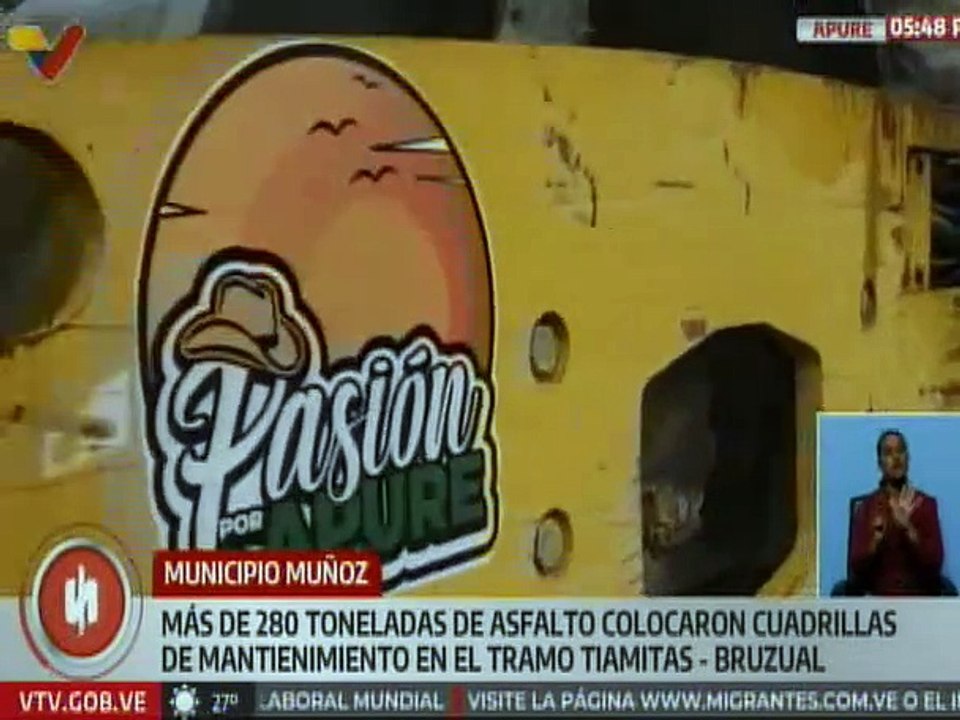 Apure | Gobierno regional continúa con los trabajos de asfaltado en tramo Tiamitas-Bruzual