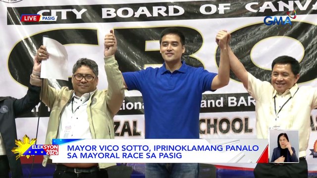 Mayor Vico Sotto, iprinoklamang panalo sa mayoral race sa Pasig | Eleksyon 2025