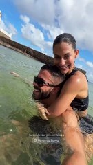 Em clima de romance, Mari Gonzalez e Pipo Marques aproveitam praia da Bahia; confira