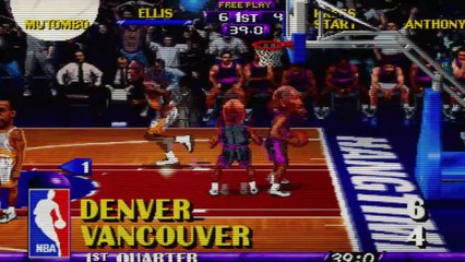 NBA Hangtime (Arcade 1996 Nuggets vs Grizzlies) Gameplay