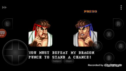 Street Fighter II Turbo: Hyper Fighting Ryu vs Ryu clone Ryu é derrotado por Ryu clone
