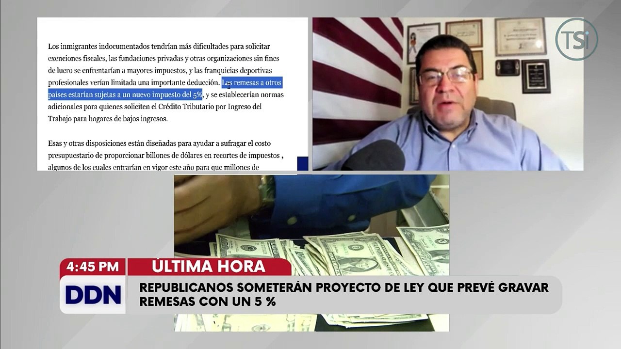 Estados Unidos planea imponer 5% de impuesto a remesas