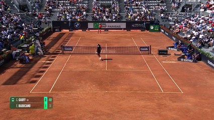 Gauff dispatches Raducanu to reach Rome last-eight