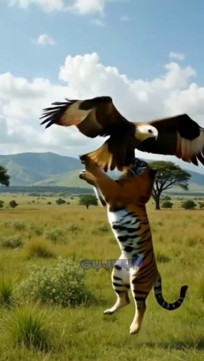 Eagle vs Tiger wildlife