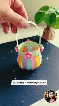 DIY Paper Strip Basket – Easy & Beautiful Craft Idea! Caption: Turn simple paper strips into a stunning handmade basket! This DIY project is fun, eco-friendly, and perfect for storing little items or just showing off your creativity. Would you make one?