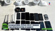 Decomisan armas, droga y hasta teléfonos tras cateo en el Penal de Culiacán