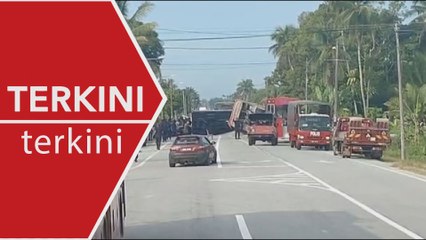 [TERKINI] Lapan anggota FRU maut, trak bertembung lori bawa batu