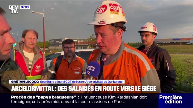 Des salariés d'ArcelorMittal de Dunkerque en route vers le siège de Saint-Denis pour protester contre la suppression de 600 emplois