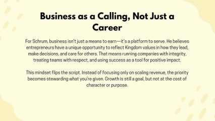 Randy Schrum on Building Kingdom-Focused Businesses That Grow and Give Back