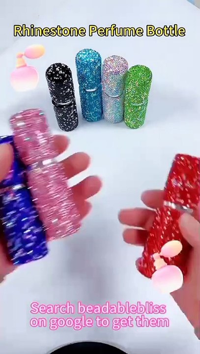 Bling Bling Perfume Bottle with Multi-Color Shiny Clay Rhinestones