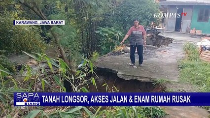 Akses Jalan dan Rumah Warga di Karawang Rusak, Warga Khawatir Longsor Susulan