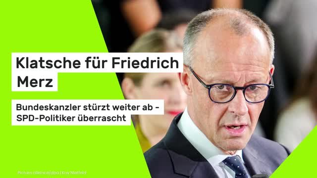 Klatsche für Friedrich Merz: Bundeskanzler stürzt weiter ab - SPD-Politiker überrascht
