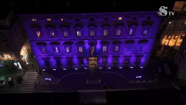 Il Senato illuminato di viola per la Giornata della fibromialgia