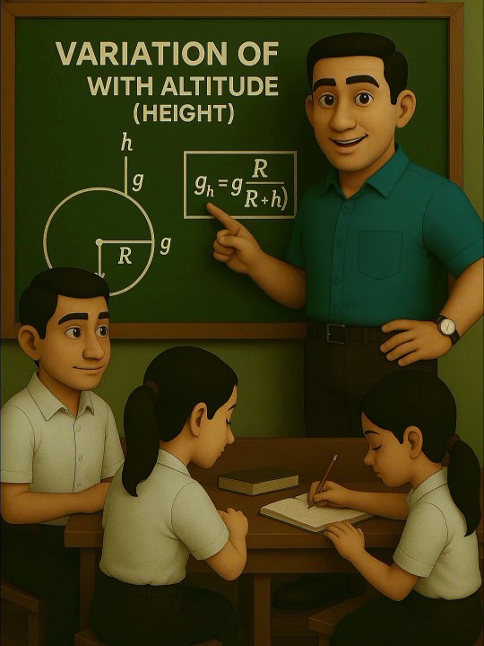 Variatiin if g with height