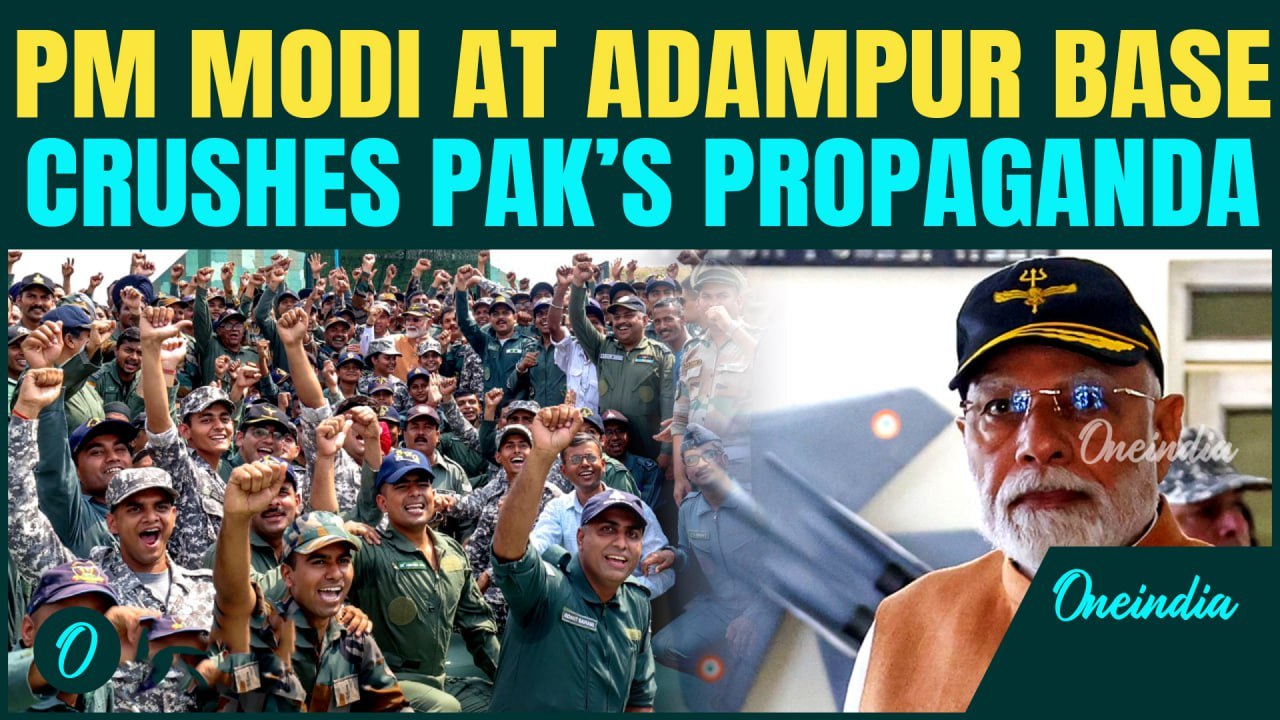 PM Modi rebuttals Pak’s false claims | Walks Through Adampur Airbase Pak Claimed to have ‘Destroyed’