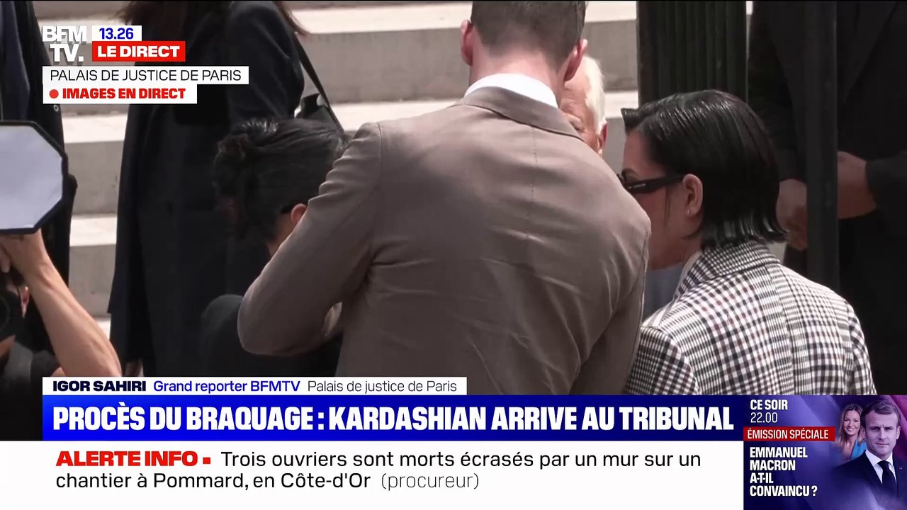 Procès des papys braqueurs : Regardez les images de l'arrivée de la star Kim Kardashian au Tribunal de Paris où elle va témoigner dans l’après-midi
