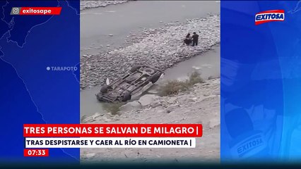 Camioneta se despista y cae al río en Arequipa: Tres personas se salvaron de milagro