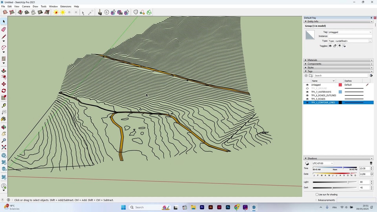 TopoExport.com - How to Draw Nice Roads in SketchUp (Using Curviloft)