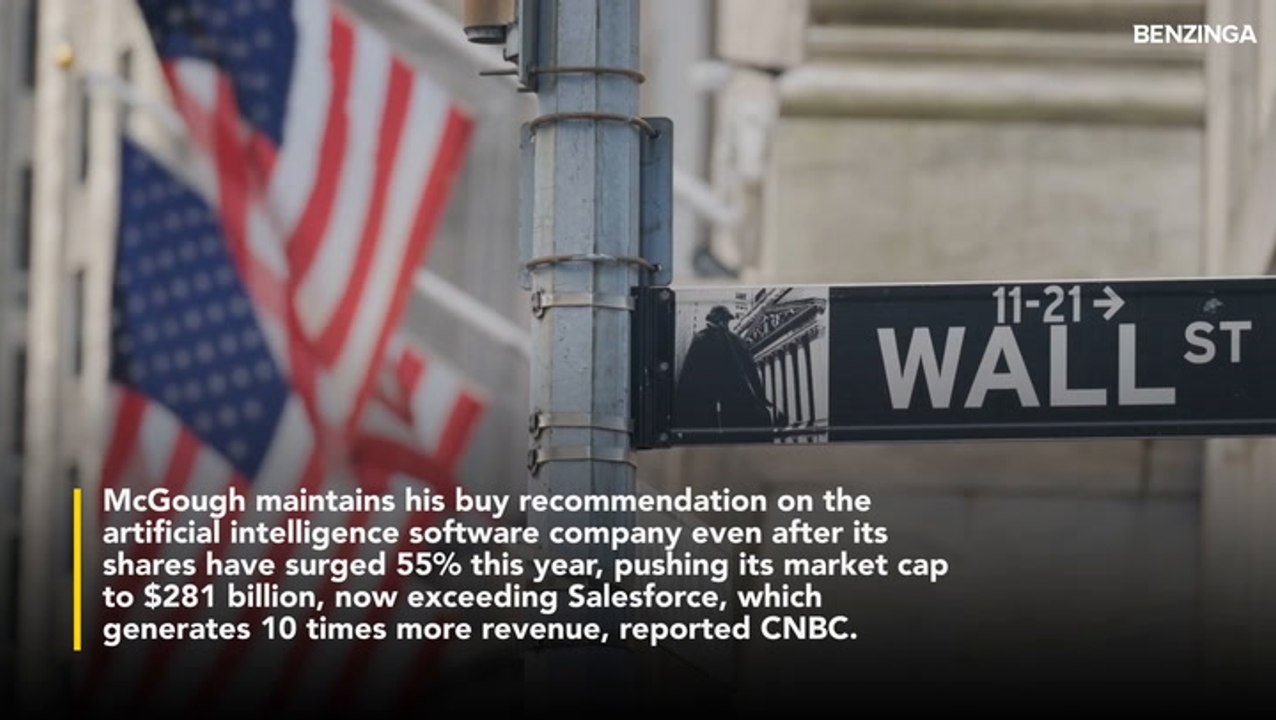 PLTR Stock Remains Long-Term Buy Despite Sky-High Valuation, Says Prime Capital's McGough—Joins Dan Ives In Predicting $1 Trillion Market Cap Amid AI Surge