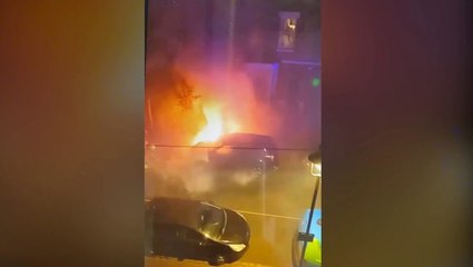Chilling video shows car engulfed in flames outside Sir Keir Starmer’s house