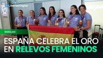 España celebra el oro y la plata en relevos femeninos