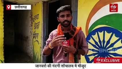 बलौदाबाजार में सार्वजनिक शौचालय बना जानवरों का बाड़ा, स्वच्छ भारत मिशन को लग रहा पलीता