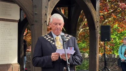 The Mayor of Crediton speaking at Crediton VE Day 80th, video by Alan Quick IMG_0792