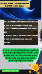 Ciri-ciri kamu mendapatkan syafaat di hari kiamat  #motivasihidup