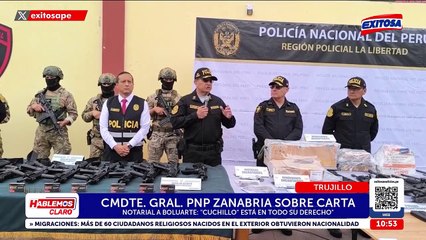 "Está en su derecho": Comandante Zanabria sobre carta notarial de alias 'Cuchillo' contra Dina Boluarte