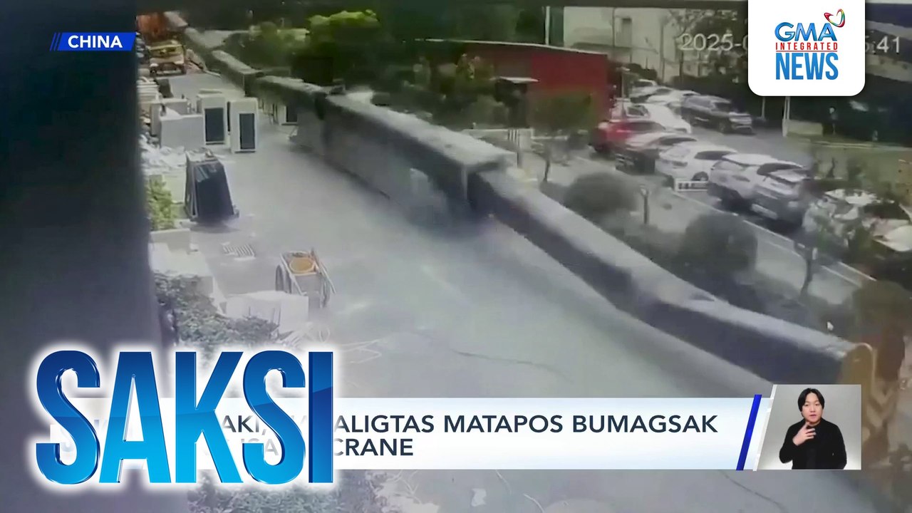 Lalaki, nakaligtas matapos bumagsak ang isang crane | Saksi
