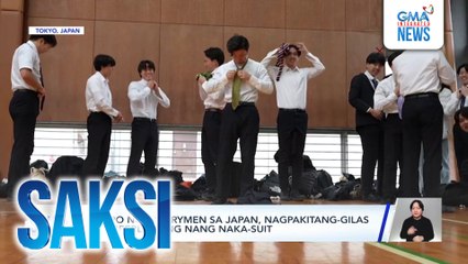 Grupo ng salarymen sa Japan, nagpakitang-gilas sa cheerleading nang naka-suit | Saksi