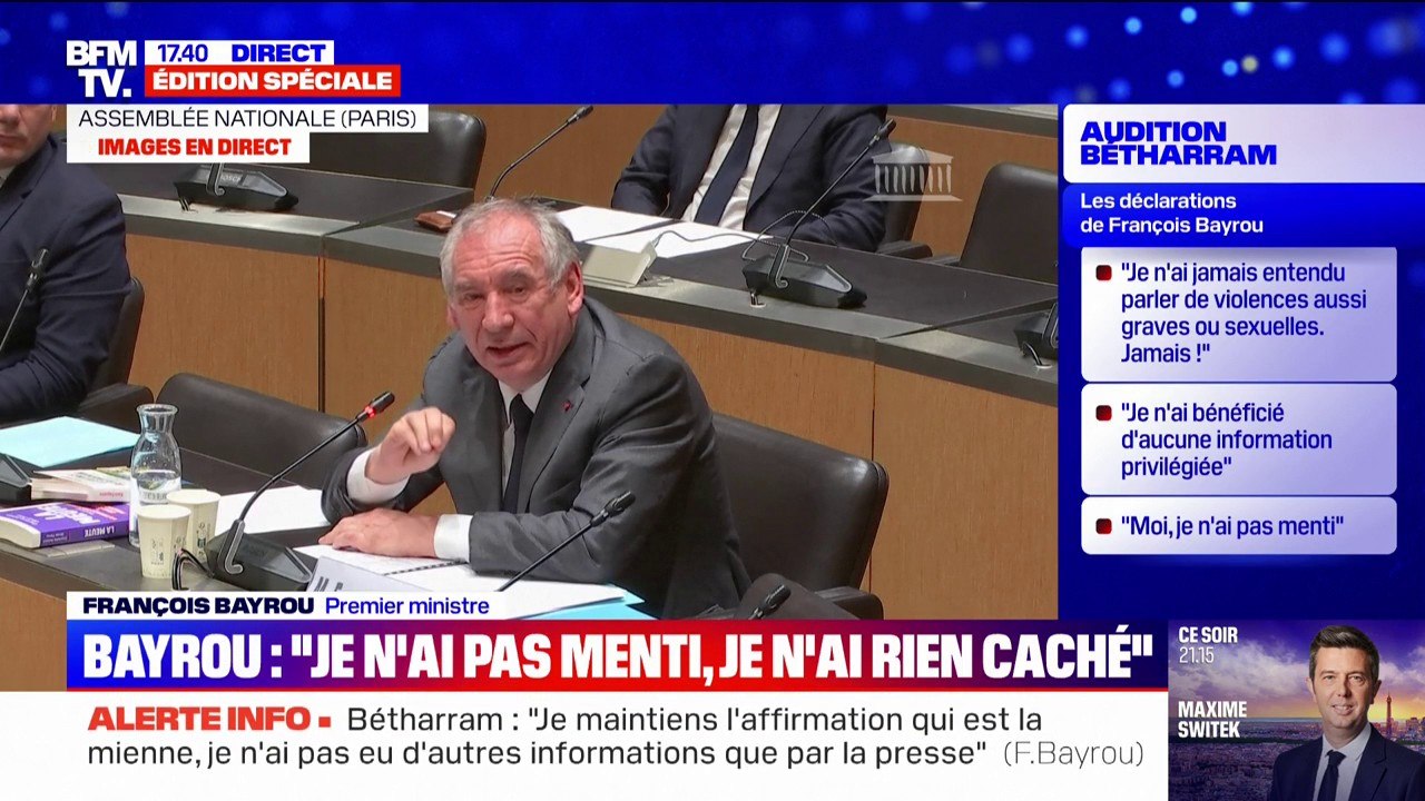 Affaire Bétharram: "Est-ce qu'il y a 30 ans, il y avait des méthodes un peu rudes ? Sûrement oui", déclare François Bayrou