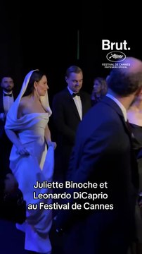 Juliette Binoche et Leonardo DiCaprio au Festival de Cannes.