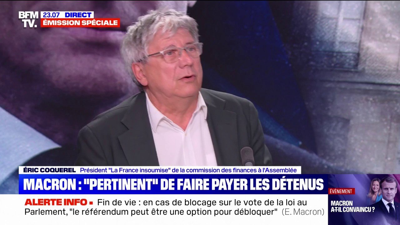 Surpopulation carcérale: Éric Coquerel (LFI) indique que les propos d'Emmanuel Macron sont "sidérants"