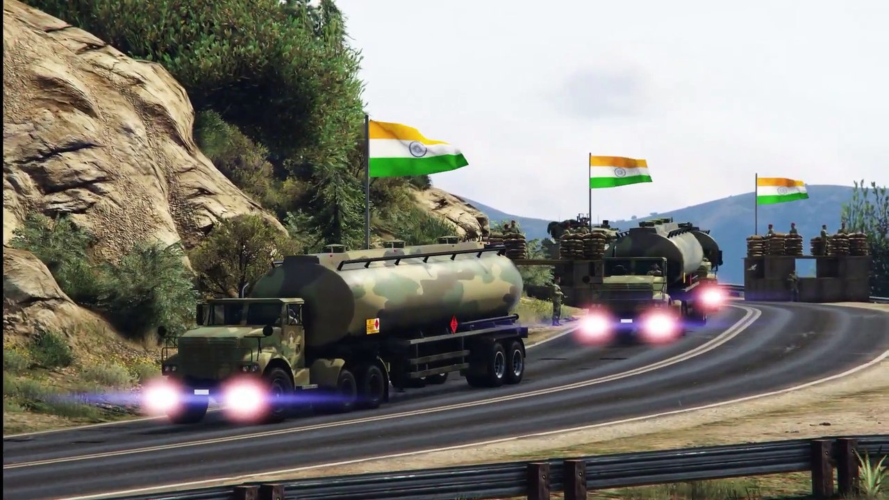 Pakistan India War | Pakistani F-16 Fighter Jets Attack on Indian Army Supply Convoy - GTA 5