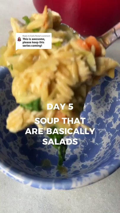 Day 5 of My Soup Series: Creamy Lemon Orzo Soup! 🍋🍲 #SoupsThatAreBasicallySalads
