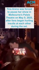 Tina Arena forced to stop Melbourne show while fans fight it out in audience