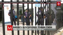 En CdMx, madres buscadoras toman CNDH; piden diálogo público con Rosario Piedra