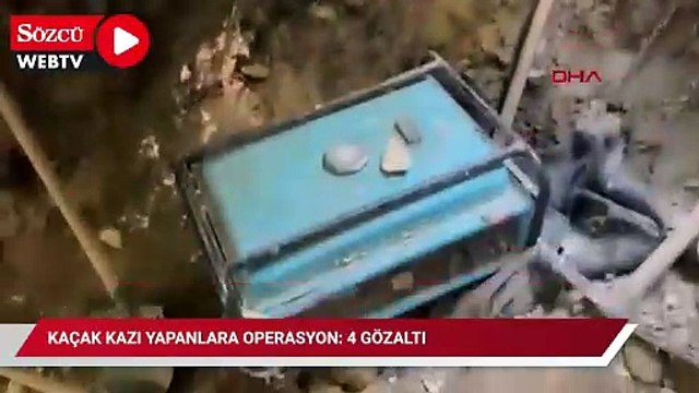 Çatalca'da kaçak kazı yapanlara operasyon: 4 gözaltı
