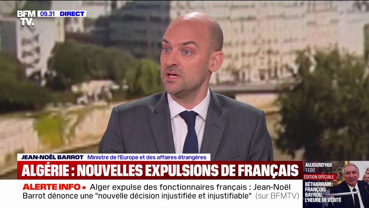 Tensions entre Paris et Alger: "Les Algériens ont souhaité renvoyer nos agents, nous renvoyons les leurs", indique le ministre des Affaires étrangères Jean-Noël Barrot