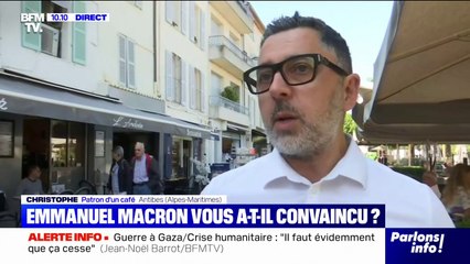 Ce patron de café estime qu'Emmanuel Macron "est déconnecté" et regrette que le président n'ait "rien annoncé"