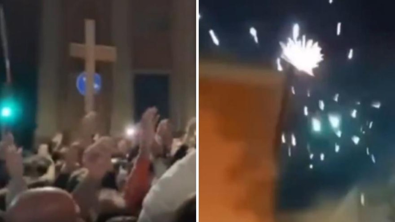 Genoa, festa dei tifosi per la retrocessione della Sampdoria: fuochi, fumogeni e... crocifissi