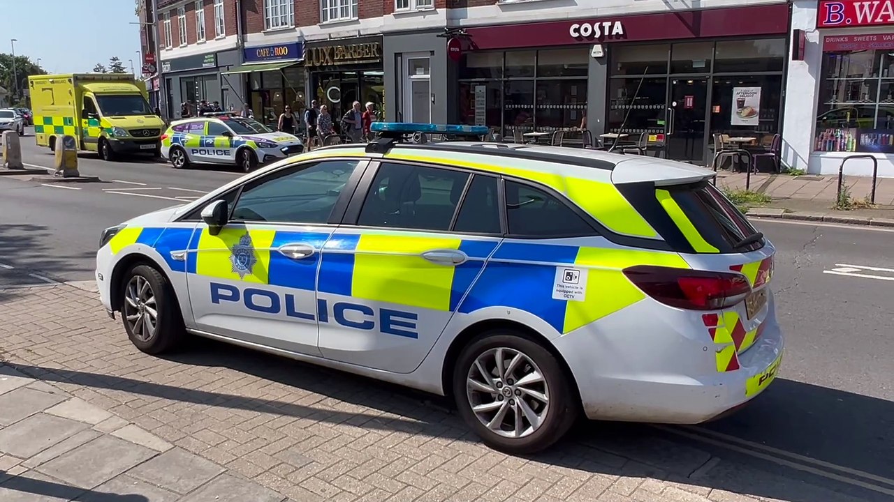 Watch as emergency services respond to stabbing in Worthing; air ambulance takes off from Broadwater Green