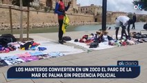 Los manteros convierten en un zoco el Parc de la Mar de Palma sin presencia policial