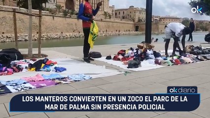 Los manteros convierten en un zoco el Parc de la Mar de Palma sin presencia policial