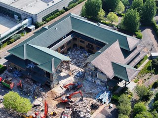 The Body Shop building demolition in West Sussex
