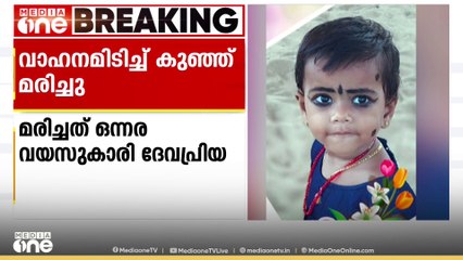 പിതാവ് ഓടിച്ച വാഹനം പുറകിലേക്ക് എടുക്കുന്നതിനിടെ ഇടിച്ച് ഒന്നര വയസ്സുകാരി മരിച്ചു
