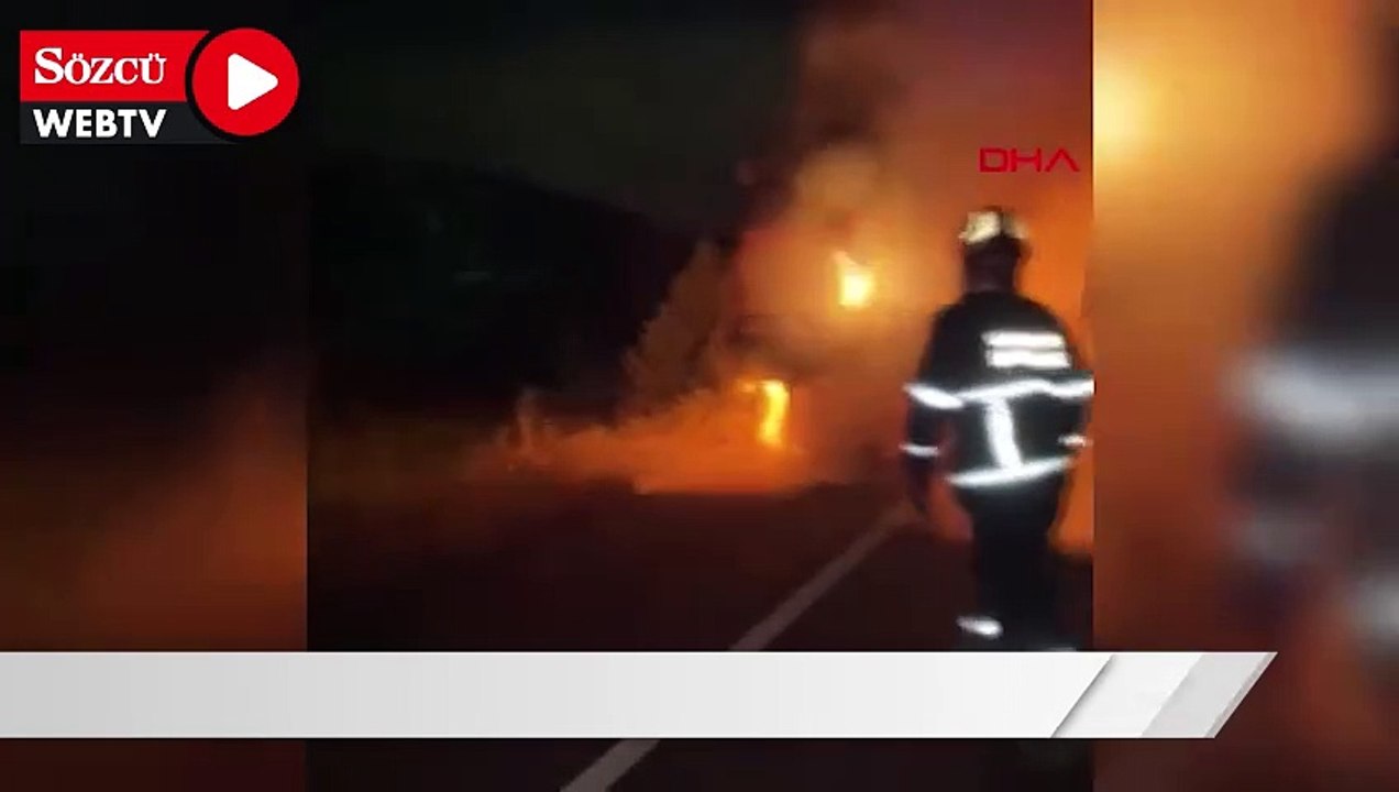 Batman'da dorsesiz TIR alev alev yandı